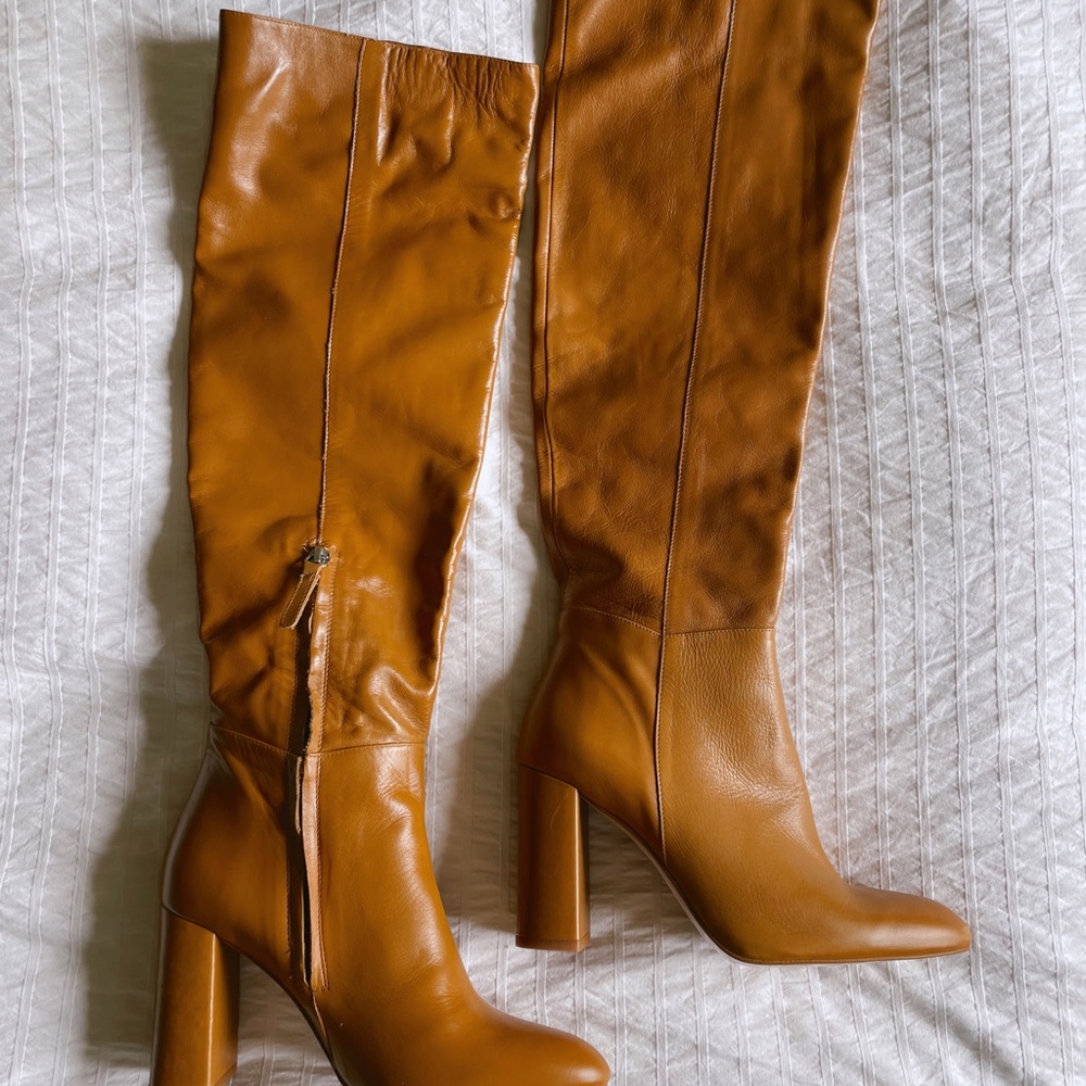 ZARA LEATHER KNEE-HIGH BOOTS